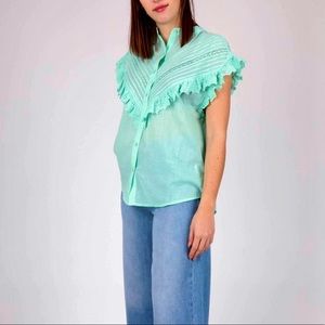 Essentiel Antwerp sloeber sleeveless frilled top